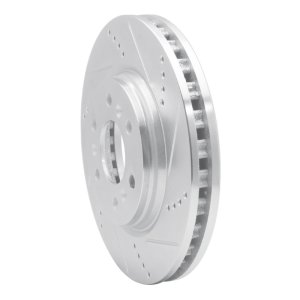 Buick TERRAZA Brake Rotor (1) - Front Right - R1 Concepts - Drilled & Slotted - Silver - `06-`09